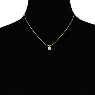 3/8ct 14k Yellow Gold Diamond Pendant, 4 stars