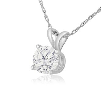 2/3ct 14k White Gold Diamond Pendant, 4 stars