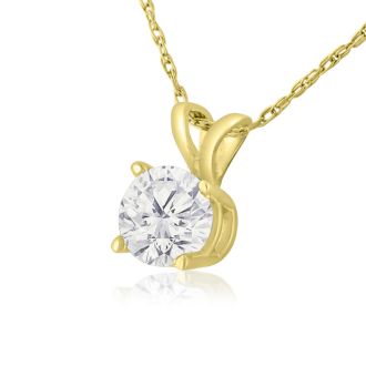 2/3ct 14k Yellow Gold Diamond Pendant, 4 stars