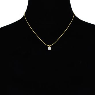 2/3ct 14k Yellow Gold Diamond Pendant, 4 stars