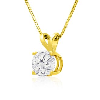90 Point Colorless Diamond Solitaire Necklace, Almost 1 Carat in 14K Yellow Gold. First Time Offered Special Purchase