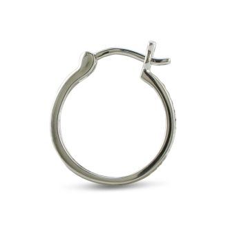 1/4ct Inside Out Black Diamond Hoop Earrings in Sterling Silver