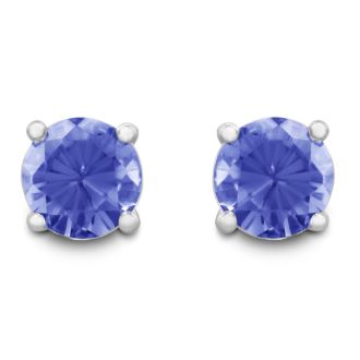 1/2 Carat Tanzanite Stud Earrings in Sterling Silver