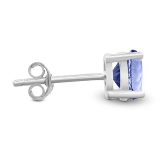 1/2 Carat Tanzanite Stud Earrings in Sterling Silver