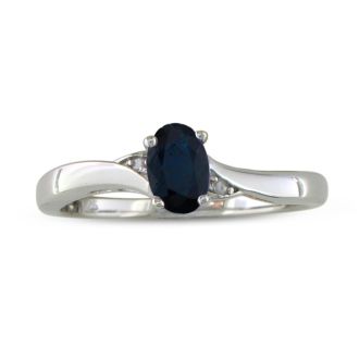 1/2ct Sapphire and Diamond Ring in Sterling Silver