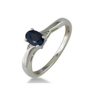 1/2ct Sapphire and Diamond Ring in Sterling Silver