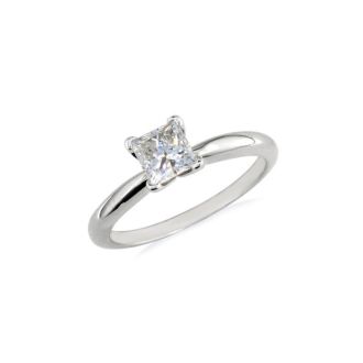 1/2ct Princess Diamond Solitaire Engagement Ring in 14k White Gold
