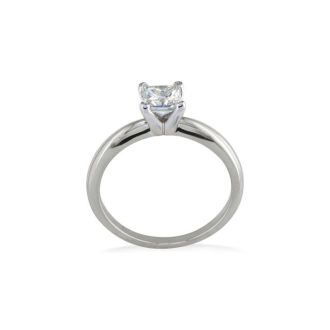 Cheap Engagement Rings, 1/4 Carat Princess Shape Diamond Solitaire Ring In 14K White Gold