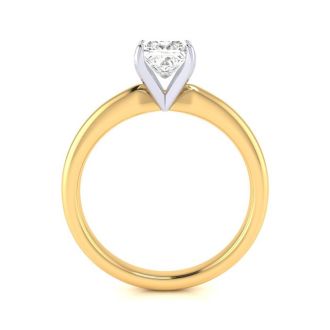 3/4 Carat Princess Shape Diamond Solitaire Ring In 14K Yellow Gold