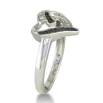 Black and White Diamond Heart Ring.  Customer Favorite Heart Ring That You Can Wear Every Day!