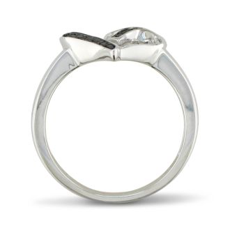 Black and White Diamond Heart Ring.  Customer Favorite Heart Ring That You Can Wear Every Day!