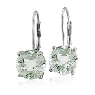 5ct Green Amethyst Drop Earrings

