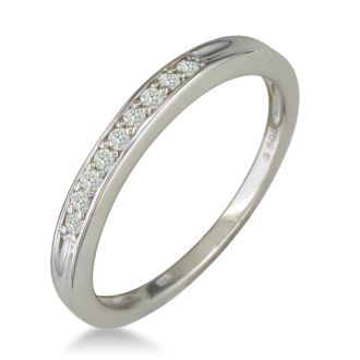 1/8ct Mens and Womens Diamond Wedding Band in Sterling Silver