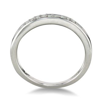 1/8ct Mens and Womens Diamond Wedding Band in Sterling Silver