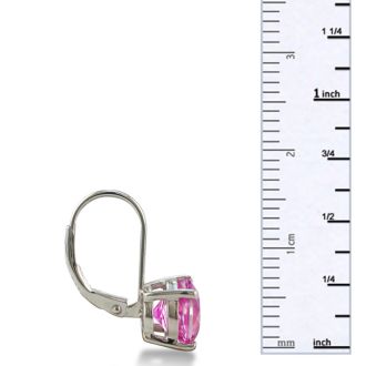 5ct Pink Sapphire Leverback Earrings
