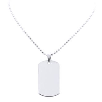 Stainless Steel Dog Tag, 19 Inches