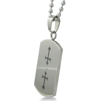 Stainless Steel Double Cross Cut Out Dog Tag