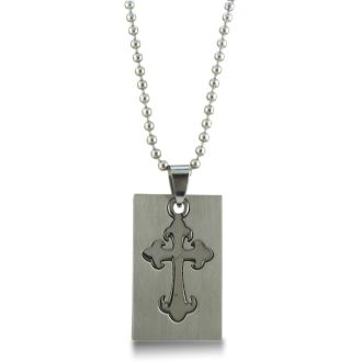 Stainless Steel Gothic Cross Dog Tag