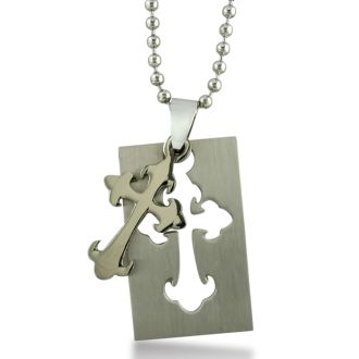 Stainless Steel Gothic Cross Dog Tag