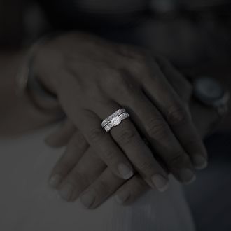 1ct Round Diamond Bridal Set, 14k White Gold