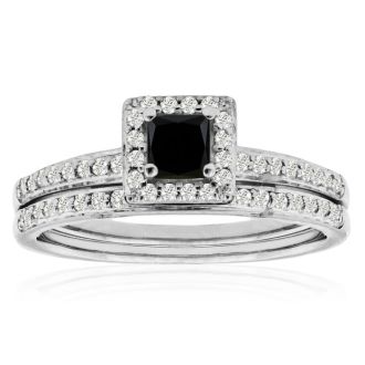 1/2ct Black and White Diamond Bridal Set
