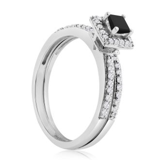1/2ct Black and White Diamond Bridal Set
