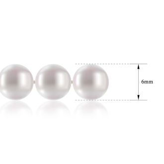 18 inch 6mm AA Pearl Necklace With 14K Yellow Gold Clasp