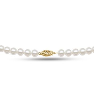 36 inch 6mm AA Pearl Necklace With 14K Yellow Gold Clasp