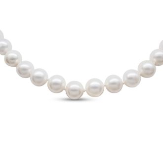 24 inch 8mm AA Pearl Necklace With 14K Yellow Gold Clasp