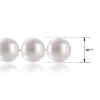 24 inch 8mm AA Pearl Necklace With 14K Yellow Gold Clasp