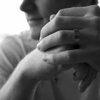 8mm Black Matte Finish Titanium Wedding Band
