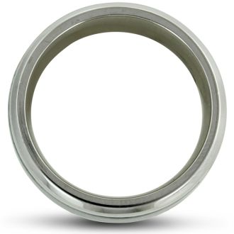 8MM Men's Titanium Carbide Ring Wedding Band W/ Carbon Fiber Inlay