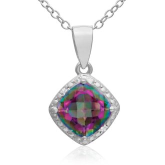 1 1/2 Carat Mystic Topaz Necklace 