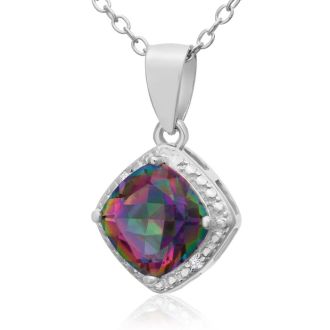 1 1/2 Carat Mystic Topaz Necklace 