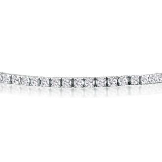 5 Carat Diamond Tennis Bracelet In 14 Karat White Gold, 7 Inches. Fantastic Classic Beautiful Diamond Bracelet!