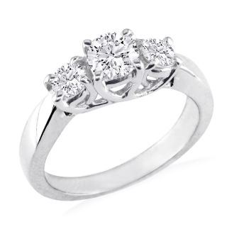 1/4ct Three Diamond Ring in 14k White Gold
