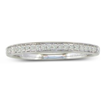 1/6ct Round Cut Pave Diamond  Band in 14k White Gold