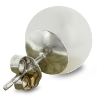 Pearl Stud Earrings With 8mm Cultured Pearls In 14 Karat White Gold