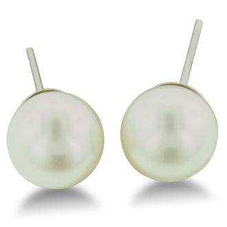 Pearl Stud Earrings With 7mm Cultured Pearls In 14 Karat White Gold