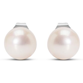 Pearl Stud Earrings With 7mm Cultured Pearls In 14 Karat White Gold