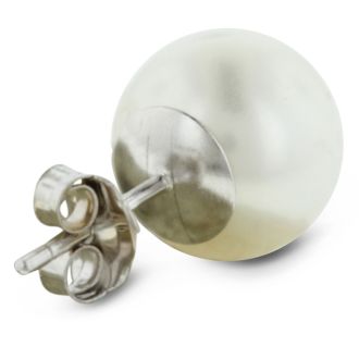 7mm Cultured Pearl Stud Earrings in 14 Karat White Gold