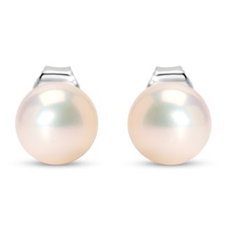 Pearl Stud Earrings With 6mm Cultured Pearls In 14 Karat White Gold
