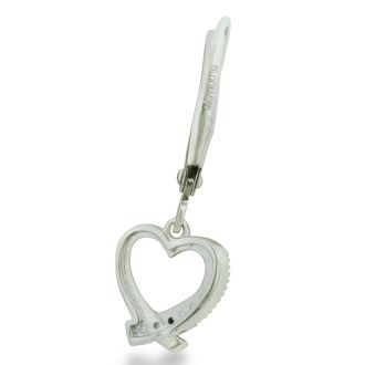 Black Diamond Dangle Heart Earrings
