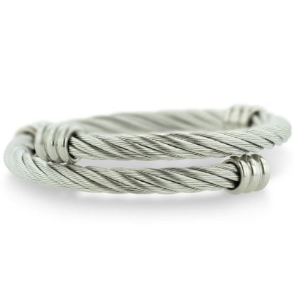 Women's Twisted Wire Stainless Steel Cuff Bracelet
