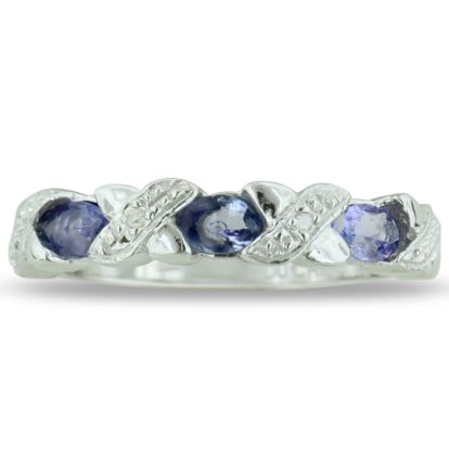 3/4ct Tanzanite And Diamond Ring In Sterling Silver, Size 5
