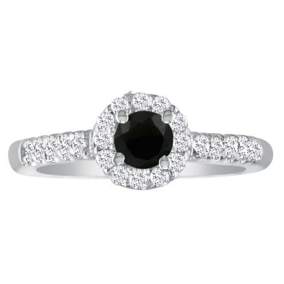Hansa 2 3/4ct Black Diamond Engagement Ring in 14k White Gold