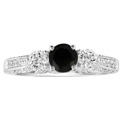 Hansa 1 1/4 Carat Black Diamond Engagement Ring in 14k White Gold