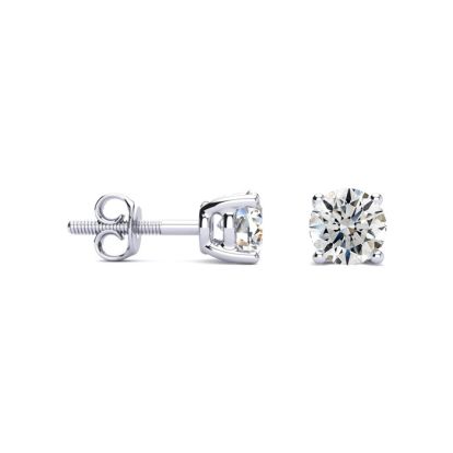 1 1/4 Carat Diamond Stud Earrings In Platinum