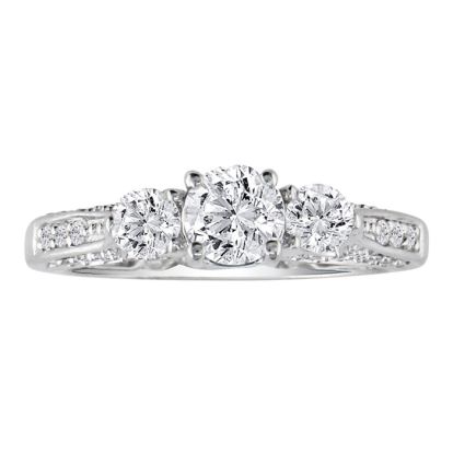 Hansa 1 1/2ct Diamond Round Engagement Ring in 14k White Gold, H-I, SI2-I1, Available Ring Sizes 4-9.5