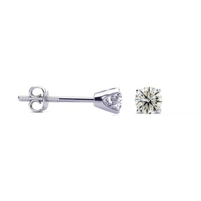 1/3 Carat Colorless Diamond Stud Earrings In 14 Karat White Gold